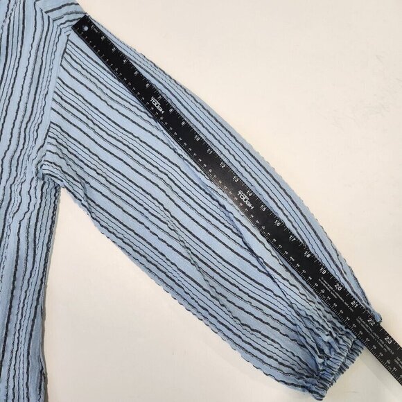 Free‎ People Rhythm Of The Night Tunic M Blue Striped Bishop Sleeves Oversized - Picture 8 of 11